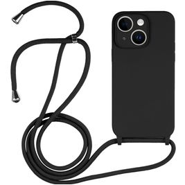 Mobigear Lanyard iPhone 14 Silikon Handykette - Schwarz