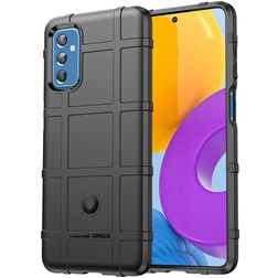 Mobigear Rugged Shield Samsung Galaxy M52 Hülle Flexibles TPU Backcover Stoßfest - Schwarz