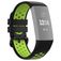 Mobigear Sport Plus Buckle Silikon Fitbit Charge 4 Armband Dornschließe - Schwarz / Grün