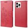 Mobigear Flowers iPhone 14 Pro Hülle Klapphülle Geldbörse - Rot