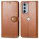 Mobigear Snap Button Motorola Edge 30 Pro Hülle Klapphülle Geldbörse - Braun