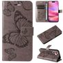 Mobigear Butterfly iPhone 16 Hülle Klapphülle Geldbörse - Grau