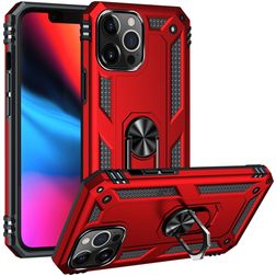 Mobigear Armor Ring iPhone 14 Pro Max Hülle Hardcase Backcover Stoßfest mit Ringhalter - Rot