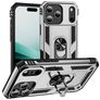 Mobigear Armor Ring iPhone 18 Pro Hülle Hardcase Backcover Stoßfest mit Ringhalter - Silber