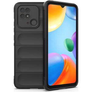 Mobigear Bumpy Xiaomi Redmi 10C Hülle Flexibles TPU Backcover - Schwarz