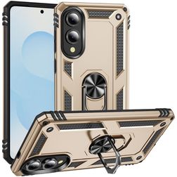 Mobigear Armor Ring Samsung Galaxy S25 Edge Hülle Hardcase Backcover Stoßfest mit Ringhalter - Gold
