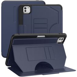 Mobigear Magnetic Folio iPad Pro 11 Zoll (2024) Hülle Klapphülle + Stifthalter - Marineblau