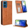 Mobigear Sensation Motorola Moto E14 Hülle Klapphülle Geldbörse - Braun