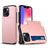Mobigear Card iPhone 15 Plus Hülle Hardcase Backcover Stoßfest mit Kartenhalter - Roségold