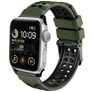 Mobigear Aero Armor Silikon Apple Watch Armband Dornschließe - 49/46/45/44 mm - Armeegrün