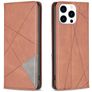 Mobigear Rhombus Slim iPhone 16 Pro Max Hülle Klapphülle - Braun