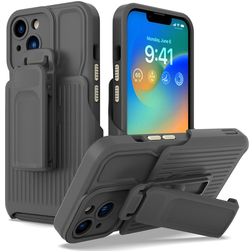 Mobigear Explorer iPhone 14 Plus Hülle Hardcase Backcover Stoßfest mit Ständer - Grau