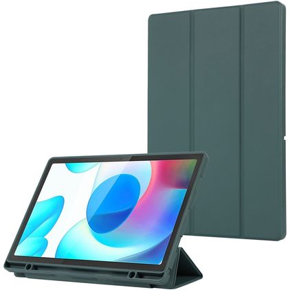 Mobigear Tri-Fold Gel Samsung Galaxy Tab A9 Plus (2023) TPU / Kunstleder Klapphülle + Stylus-Halter - Grün