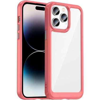 Mobigear Crystal iPhone 14 Pro Hardcase Backcover - Transparent / Rot