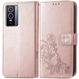 Mobigear Clover Vivo Y76 Hülle Klapphülle Geldbörse - Roségold