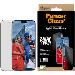 PanzerGlass Ultra-Wide Fit iPhone 17 Pro Max Panzerglas Displayschutz Privacy - Hüllenfreundlich + Montagerahmen - Schwarz
