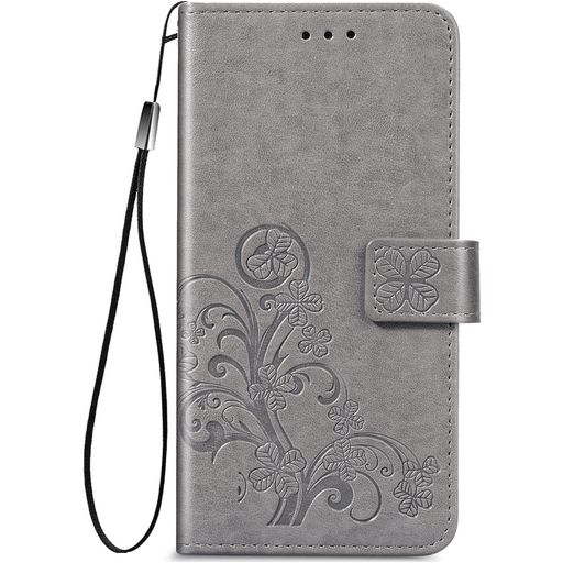 Mobigear Clover OPPO A52 Hülle Klapphülle Geldbörse - Grau