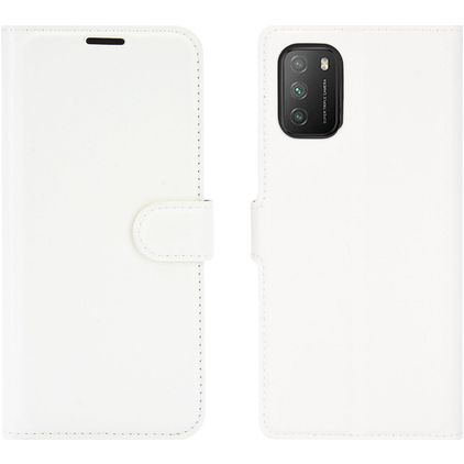 Mobigear Classic POCO M3 Hülle Klapphülle Geldbörse - Weiß