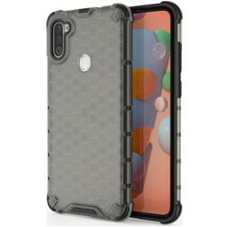 Mobigear Honeycomb Samsung Galaxy A11 Hülle Hardcase Backcover Stoßfest - Grau
