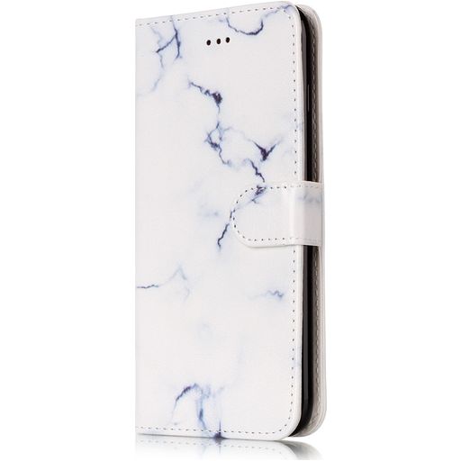Mobigear Marble iPhone 8 Plus Hülle Klapphülle Geldbörse - White Marble