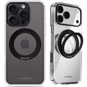 Mobilize 360 Rotating Ring iPhone 15 Pro MagSafe Hülle Hardcase Backcover mit Ringhalter - Schwarz