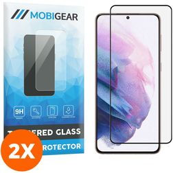Mobigear Premium Samsung Galaxy S21 Plus Panzerglas Gehärtetes Glas Displayschutz - Hüllenfreundlich - Schwarz (2er Pack)