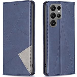 Mobigear Rhombus Slim Samsung Galaxy S23 Ultra Hülle Klapphülle - Blau