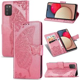 Mobigear Butterfly Samsung Galaxy A03s Hülle Klapphülle Geldbörse - Pink