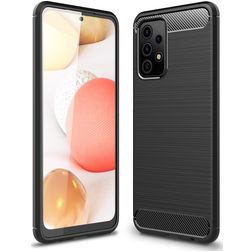 Mobigear Brushed Slim Samsung Galaxy A52s 5G Hülle Flexibles TPU Backcover - Schwarz