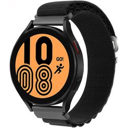 Mobigear Alpine Nylon Smartwatch Armband Dornschließe - 20 mm - Schwarz
