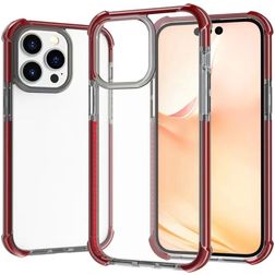Mobigear Full Bumper iPhone 14 Pro Max Hülle Hardcase Backcover Stoßfest - Transparent / Rot