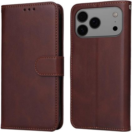Mobigear Wallet iPhone 17 Pro Max Klapphülle Portemonnaie - Braun