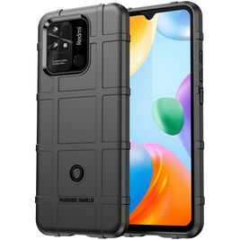 Mobigear Rugged Shield Xiaomi Redmi 10C Hülle Flexibles TPU Backcover Stoßfest - Schwarz