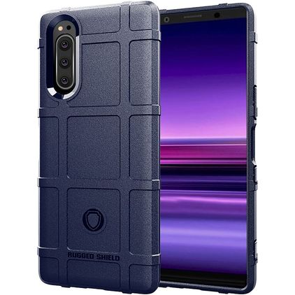 Mobigear Rugged Shield Sony Xperia 5 II Hülle Flexibles TPU Backcover Stoßfest - Blau