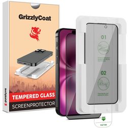 GrizzlyCoat AlignPro AntiSpy iPhone 16 Panzerglas Gehärtetes Glas Displayschutz Privacy - Hüllenfreundlich + Applikator