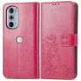 Mobigear Clover Motorola Edge 30 Pro Hülle Klapphülle Geldbörse - Magenta