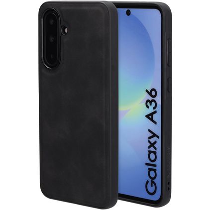 Mobiparts Classic Samsung Galaxy A36 MagSafe Hülle TPU,Kunstleder Backcover - Graphite Black