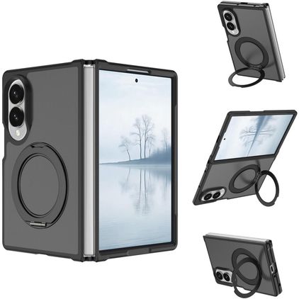 Mobigear 360 Rotating Ring Samsung Galaxy Z Fold 8 MagSafe Hülle Hardcase Backcover mit Ringhalter - Schwarz