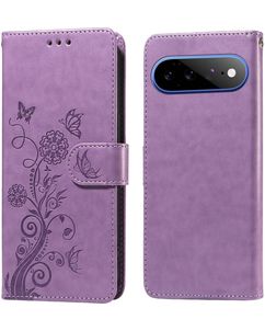 Mobigear Flowers Google Pixel 11 Pro XL Hülle Klapphülle Geldbörse - Lila