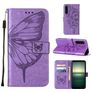 Mobigear Butterfly Sony Xperia 1 IV Hülle Klapphülle Geldbörse - Lila