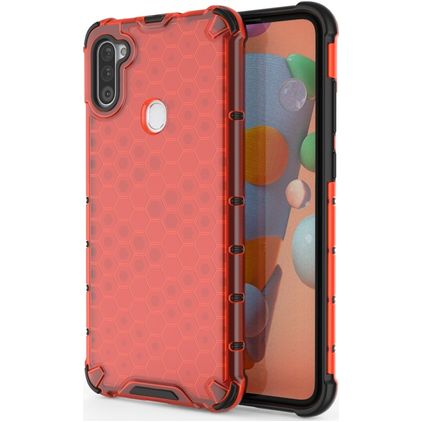 Mobigear Honeycomb Samsung Galaxy A11 Hardcase Backcover Shockproof - Rot