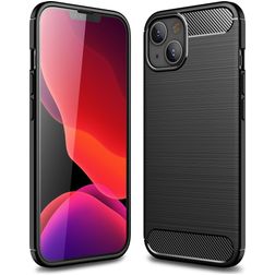 Mobigear Brushed Slim iPhone 13 Mini Hülle Flexibles TPU Backcover - Schwarz
