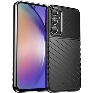 Mobigear Groove Samsung Galaxy A55 Hülle Flexibles TPU Backcover - Schwarz