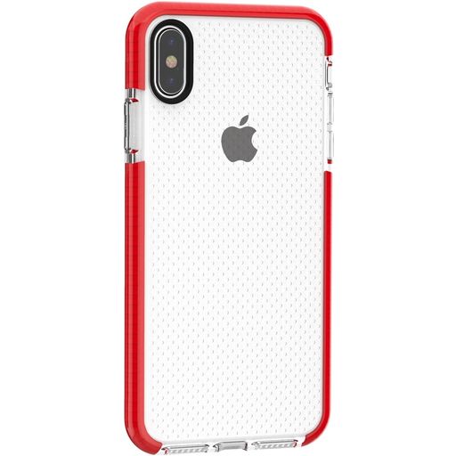 Mobigear Full Bumper iPhone XS Max Hülle Hardcase Backcover Stoßfest - Transparent / Rot