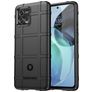 Mobigear Rugged Shield Motorola Moto G72 Hülle Flexibles TPU Backcover Stoßfest - Schwarz