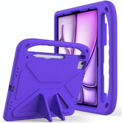 Mobigear AeroArmor iPad Air 13 Zoll (2025) Tablet Hülle für Kinder mit Tragegriff + Stifthalter - Lila