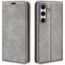 Mobigear Retro Slim Samsung Galaxy S24 FE Hülle Klapphülle Geldbörse - Grau