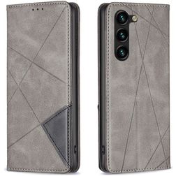 Mobigear Rhombus Slim Samsung Galaxy S25 Plus Hülle Klapphülle - Grau