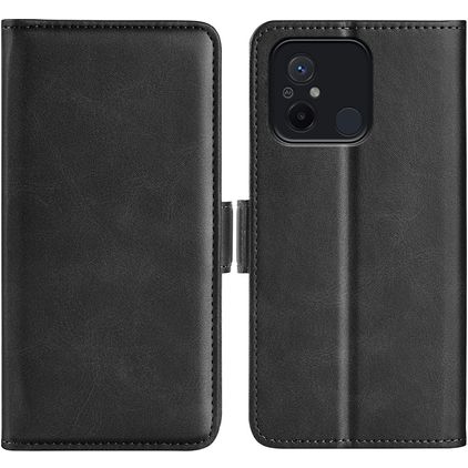 Mobigear Slim Magnet Xiaomi Redmi 12C Hülle Klapphülle Geldbörse - Schwarz