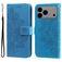 Mobigear Flowers iPhone 17 Pro Max Hülle Klapphülle Geldbörse - Blau